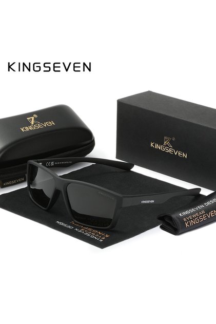 C1 Black Gray KINGSEVEN Sports Polarized Sunglasses For Men Women Sun Glasses with UVA&B Protection