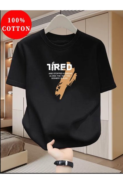 Men's 100% Cotton Printed Short Sleeve T-Shirt