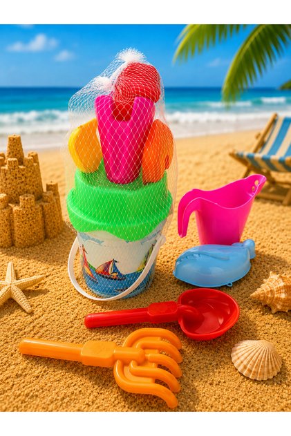 Large Size Beach Sea Bucket Castle Play Set 5 Piece Luxury Bucket Set