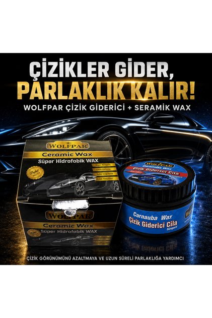 Çizik Giderici Cila ve Seramik Wax Seti – Carnauba Wax Süngerli Boya Parlatıcı & Süper Hidrofobik Koruma