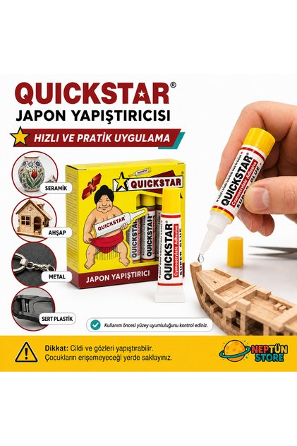 Quickstar 1,5 Gr Süper Japon Yapıştırıcısı – Hızlı ve Güçlü Yapıştırıcı (1 Adet )