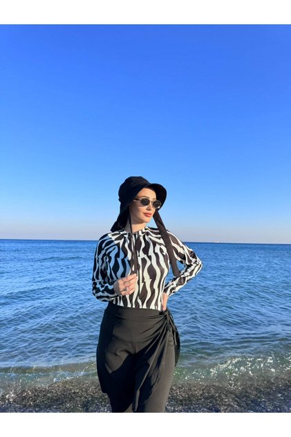 3Lü Tesettür Mayo Takım Zebra