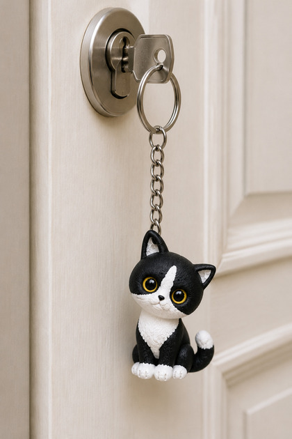 🐱🖤 Kedi Anahtarlık – Sevimli ve Özgün Tasarım 🔑
