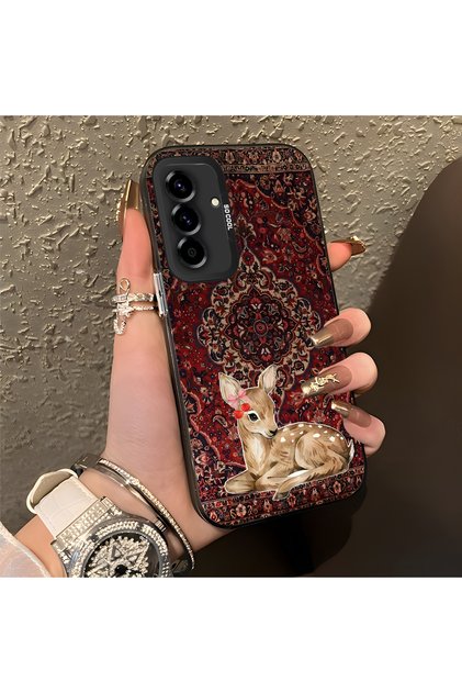 Samsung Galaxy A36/A56 Uyumlu Vintage Geyik Baskılı Telefon Kılıfı Tam Korumalı