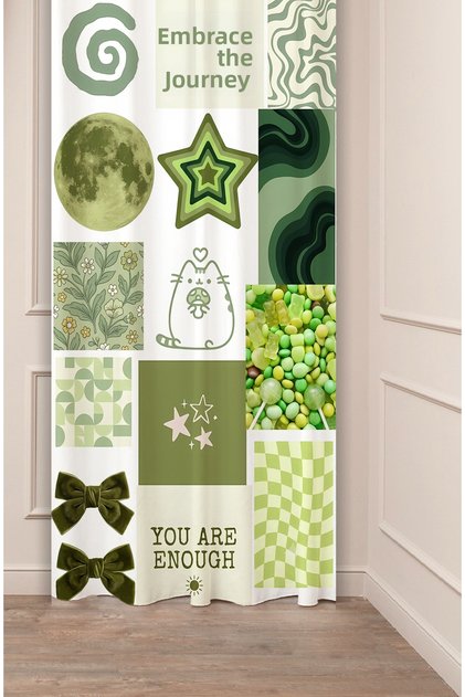 Aesthetic Moodboard Wall Collage Printed Background Curtain Y2K Retro Vision Board Curtain Specially Designed Digital Printed Background Curtain