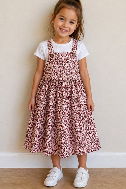 Girl's Cotton Salopet Skirt Dress