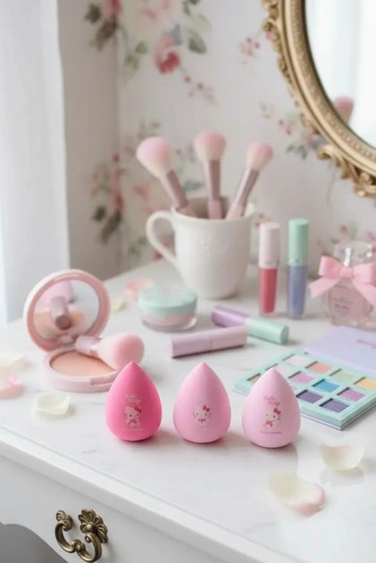Sanrio Lisanslı Hello Kitty Makyaj Süngeri Seti - 3 Adet