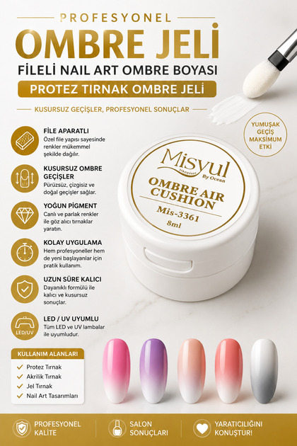 Ombre Ojesi, Kalıcı Pat Gel, Stampa Ojesi Ombre, Protez Tırnak Ombre Jeli, Pat Gel