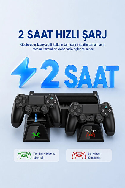 Blackbird Game Center Hepu TP4-882C PS4 3 Soğutma Fanlı Stand Şarj