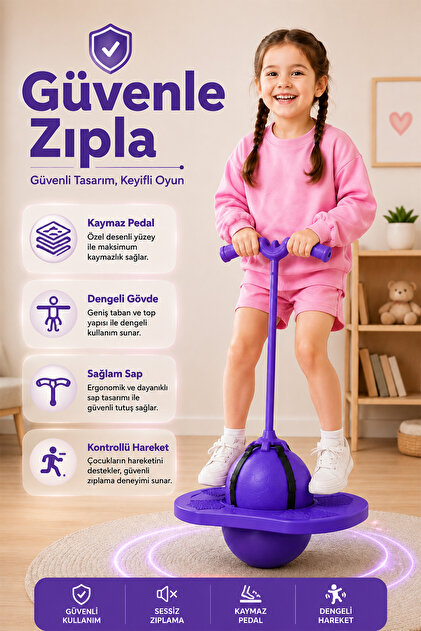 indirimsevinci Zıp Zıp Top Çocuk Zıplama Oyuncağı Denge