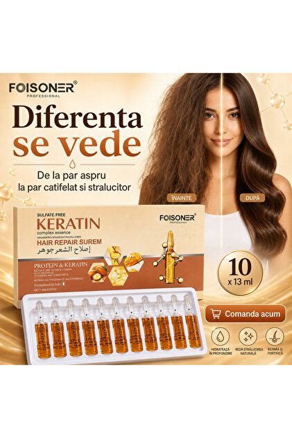 Ulei premium pentru repararea părului cu keratină, argan, proteine, colagen - Tratament pentru îngrijirea părului - 10 fiole