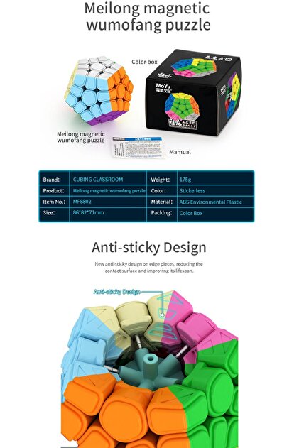 TOYFEST Moyu Megaminx Magnetic Cube - Mıknatıslı Stickersız Akıl