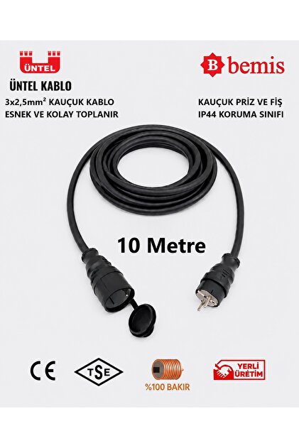 StarCab H07RN-F 3x2,5mm² Kauçuk Kablo Uzatma EV Şarj, Scooter ve