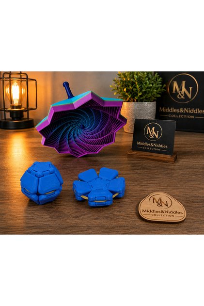 3D Baskı Spiral Optik İllüzyon Dekor – Modern Masa Üstü Dekoratif Tasarım