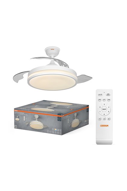 Ceiling Coromuel 60W 3000K/4000K/6500K 2600lm Dim Edilebilir Açılır kapanır Pervane Kumandalı Beyaz Tavan Vantilatörü
