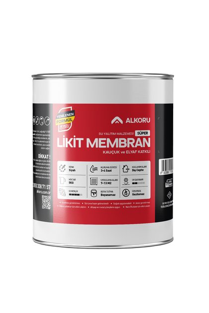 5 KG Süper Likit Membran Kauçuk ve Elyaf Katkılı Sıvı Su Yalıtım Malzemesi