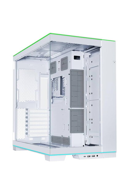 O11D EVO, RGB, Middle Tower, Tempered Glass, Fara sursa, Alb