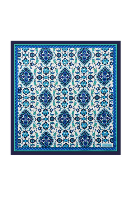 Water Green Tile Pattern Silky Handkerchief