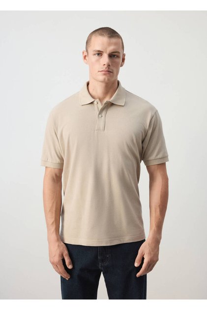 Regular kesim pamuklu pike polo gömlek