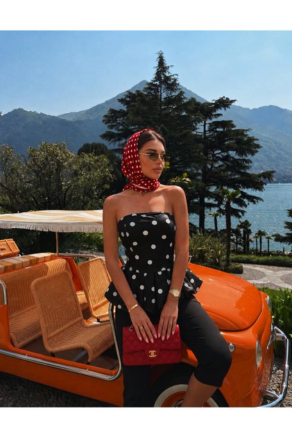 Crush white Polka Dot piece bustier