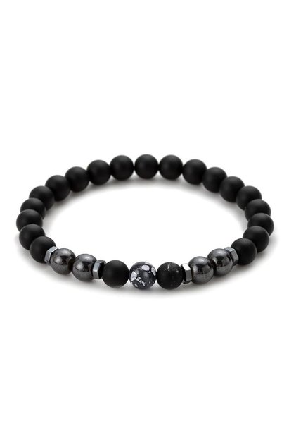 Obsidian, Hematite and Onyx Natural Stone Bracelet |   Real Natural Stone Unisex Women's Men's Minimal Bracelet