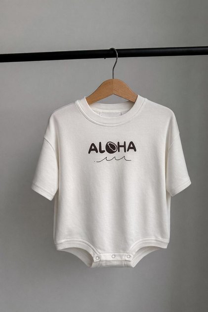 Unisex Children's 100% Cotton Guaranteed Printed Oversize Loose T-Shirt Zibin / Romper Jumpsuit