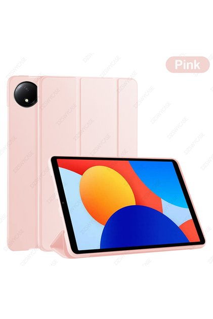 Pink Case for Redmi Pad SE 8.7 inch 2024, Silicone Tablet Case, Slim Trifold Stand, Smart Cover...