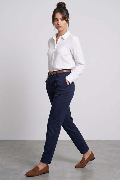 Kemerli Cepli Gabardin Pantolon