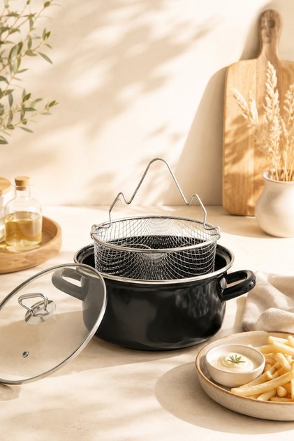 Crisp Enamel Frying Pan 22 cm
