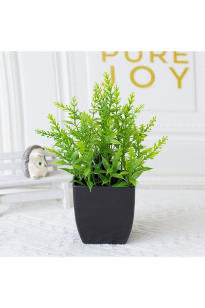 lavender 1pc Fake Plant Black Pot, Mini Artificial Eucalyptus Potted Plant for Indoor Home Office Fa