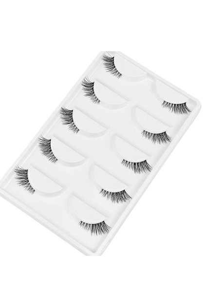 Ivory Natural Look Half Lashes 16MM Wispy False Eyelashes Thin Lash Band Reusable Soft 3D Faux Lashe