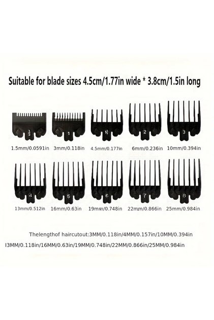 10pcs black 10Pcs Black Plastic Hair Clipper Limit Comb For Men Barber Hair Trimmer Cutting Guide Re