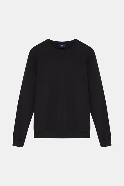 SİYAH BİSİKLET YAKA UZUN KOLLU SWEATSHIRT