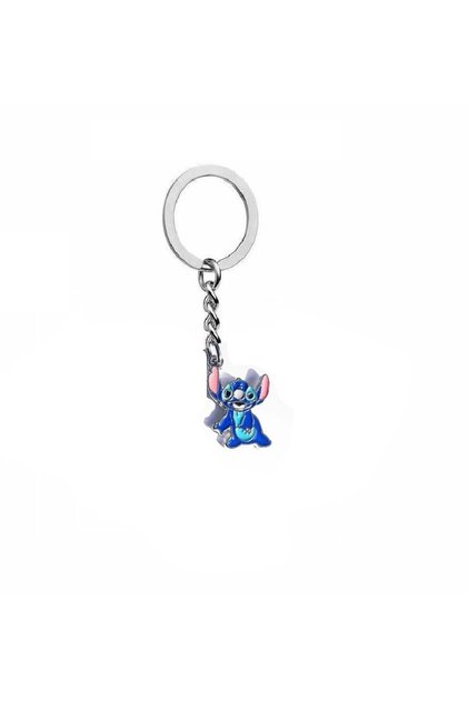 Cute Pink Eared Purple Stitch Keychain – Unisex, Colorful and Fun Design