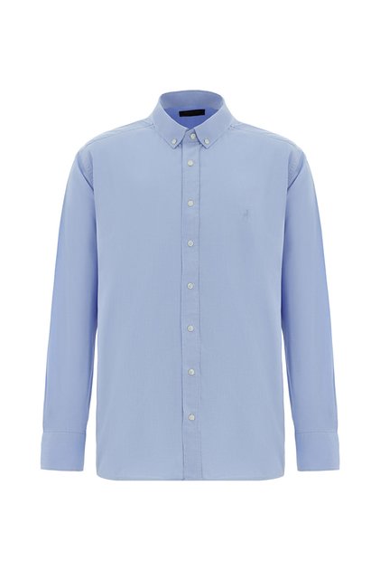 Long Sleeve Regular Fit Button Collar Oxford Cotton Shirt