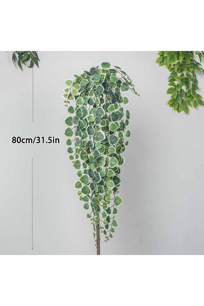 80cm White 60-80cm Artificial Hanging Vines Tropical Eucalyptus Plants Plastic Money Leaf Wall Hangi