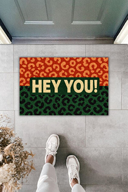 الطباعة الرقمية الحديثة HEY YOU! سجادة مدخل الباب مكتوب عليها عليها، مقاس 70x45 سم، سجادة مدخل الباب