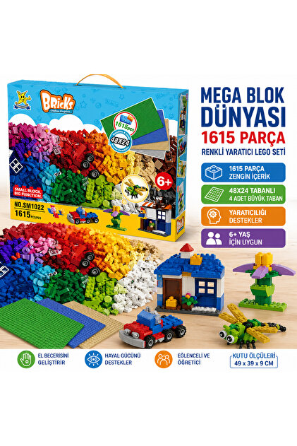 p parti oyunevi Smile Blocks Yeşil Zeminli 1000 Parça Fermuar