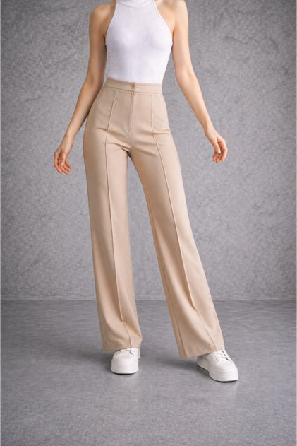 Pantaloni Palazzo cu dungi din Lycra -