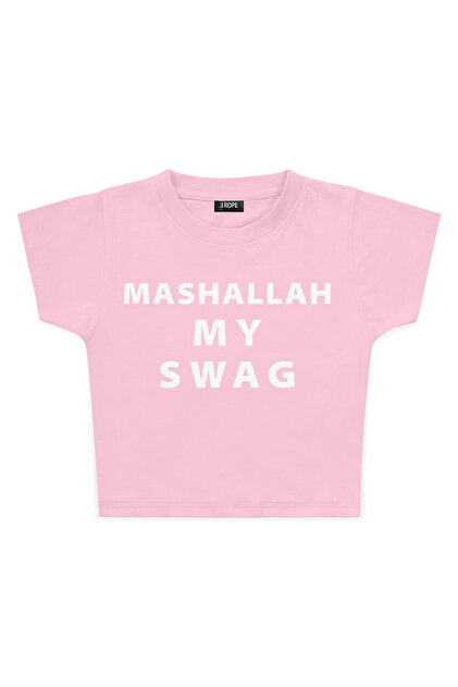 Mashallah My Swag Printed Crop Baby Tee