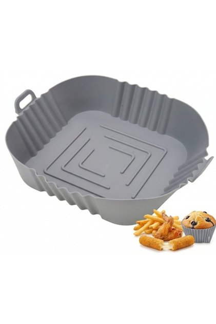 Tava din Silicon Reutilizabila, pentru Friteuza cu Aer/Air Fryer, Patrata, Rezistent la Caldura