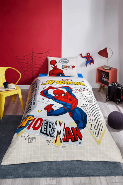 Spiderman Web Sling Single Licensed Elastic Children's Duvet Cover Set