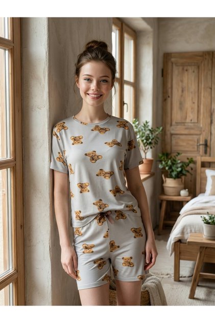 Women's Milan Fabric Short Sleeve Shorts Pajama Set
