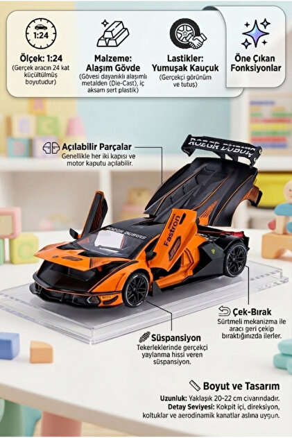◆MAXFACTORY ex:ride ミニカー 01035 Tıfıl Toys Hobiez World 1:24 Lisanslı Metal Lamborghini Essenza