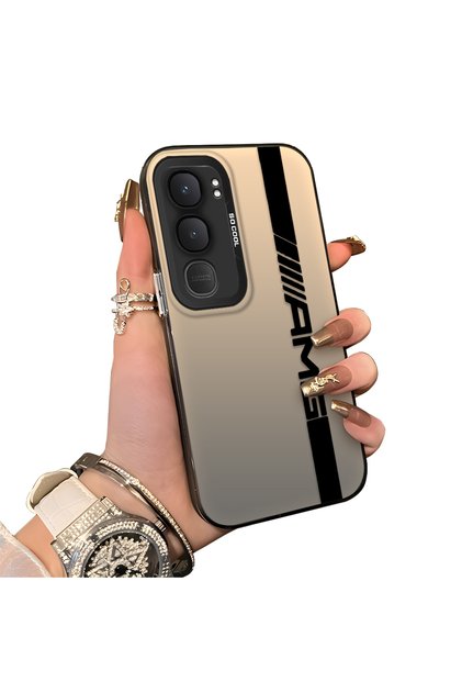 Vivo Y31 5g Compatible Silicone Edge Hard Back Anti-Fall Phone Case Amg Pattern