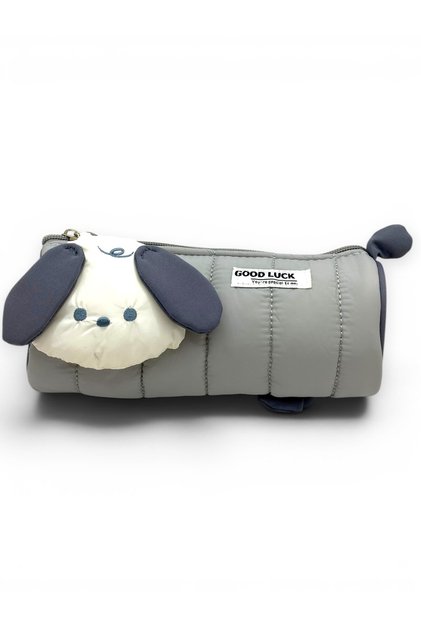 Pencil Case Cute Dog Large Capacity Pen Holder - Gray