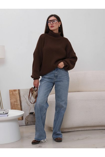 Turtleneck Oversize Knitwear Plain Thessaloniki Sweater