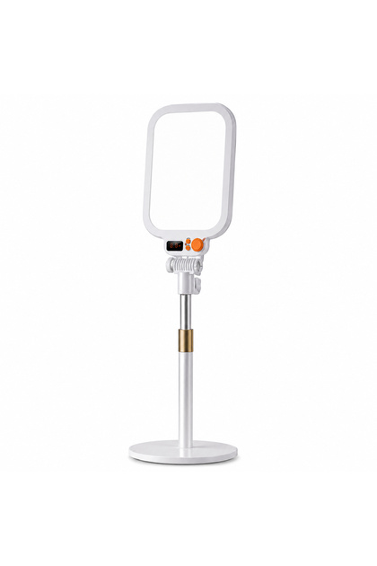 MZ026 Full Screen LED Beauty Light with Adjustable Desktop Stand Stepless Dimming Live Streaming & Photography Fill Light for Makeup, Video Recording, TikTok, YouTube & Online Meetings