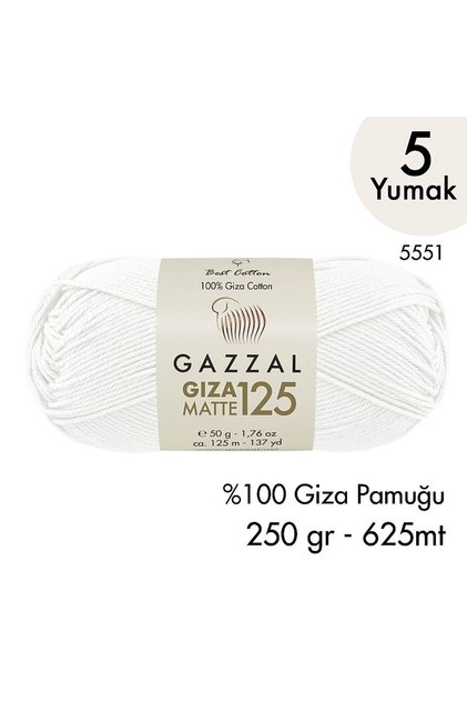 Giza Matte 125 5551 - %100 Pamuk Yazlık Amigurumi ve Örgü İpi- 5 Yumak
