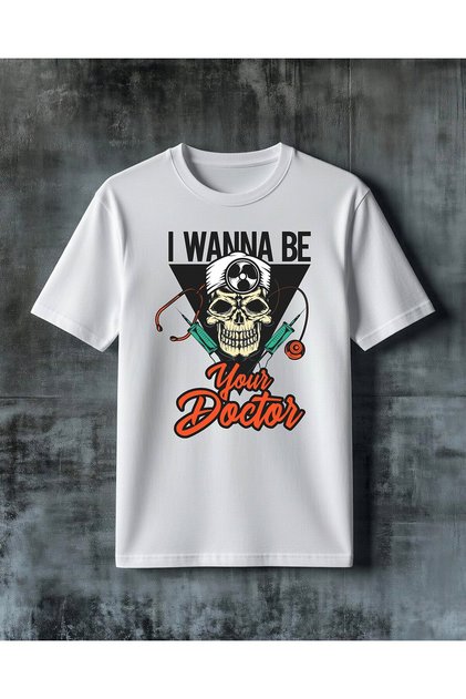 I Want to Be a Doctor Printed Oversized T-Shirt